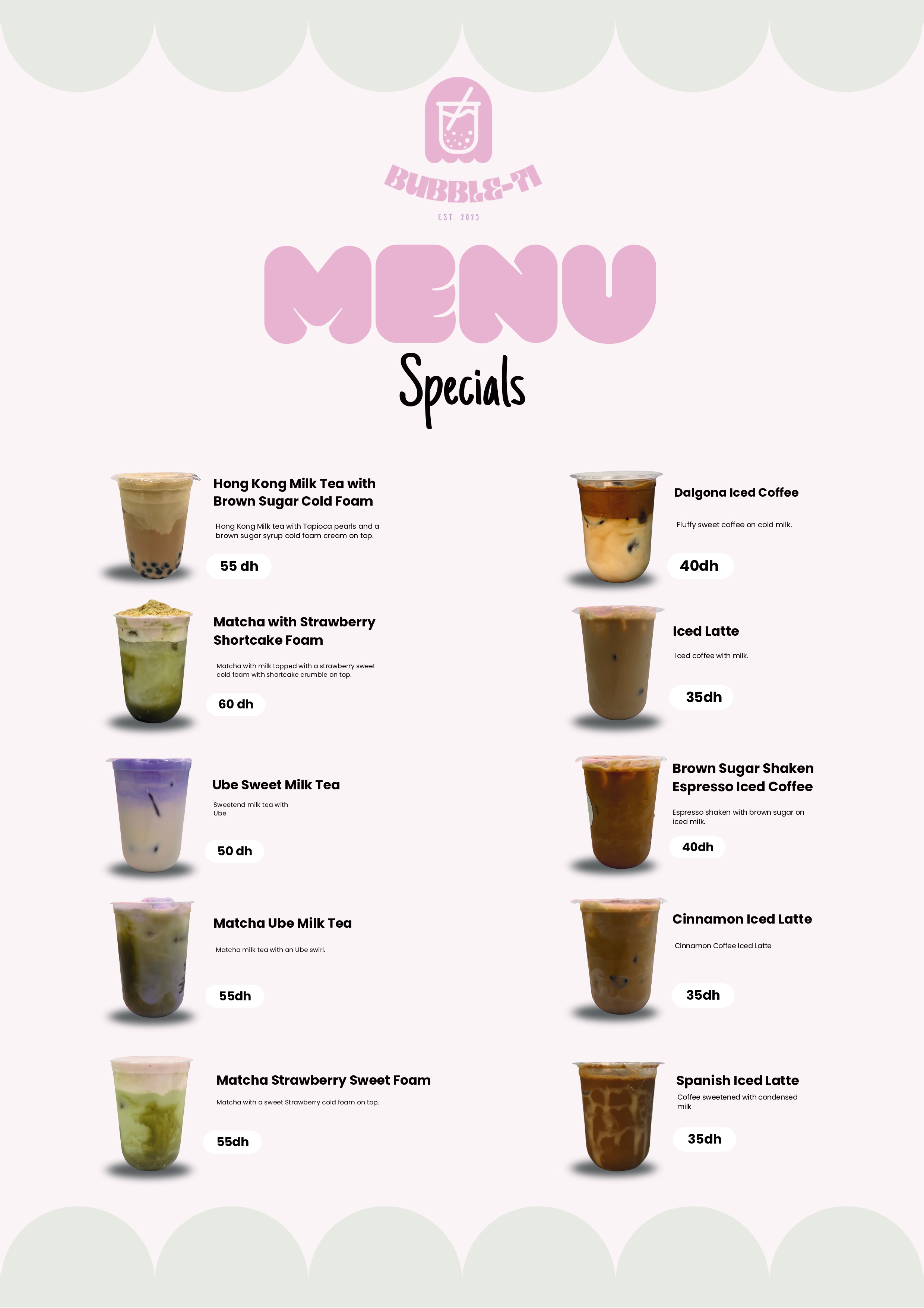 Milk Tea Menu